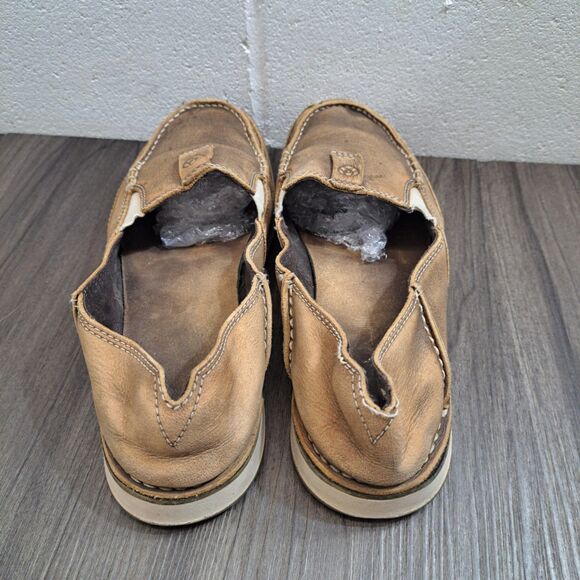 Ariat Moc Style Loafers Cruiser Brown Leather Casual Moc Toe Slip On Shoe Size 7 - Picture 4 of 8